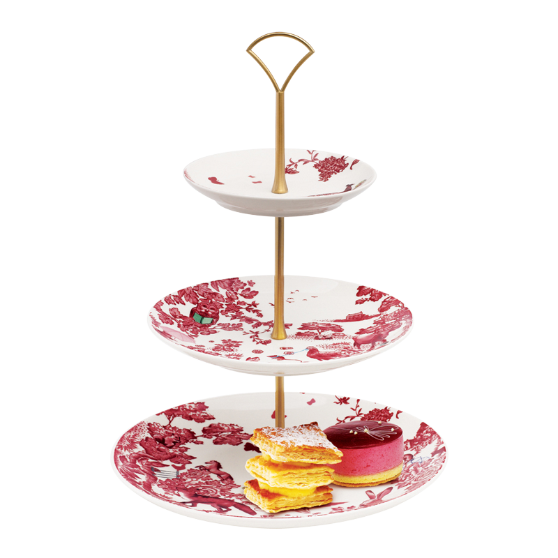 LOVERAMICS A CURIOUS TOILE 27CM 3 TIER CAKE STAND RED Loveramics Philippines
