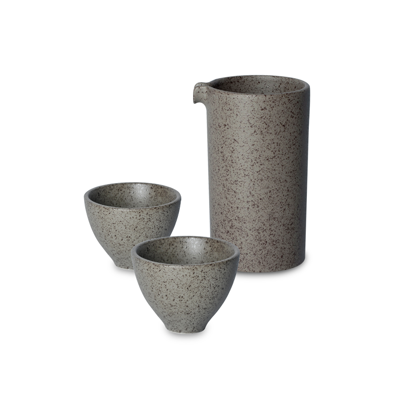 LOVERAMICS BREWERS Specialty Jug with 2pcs Floral Tasting Cup Set - Granite