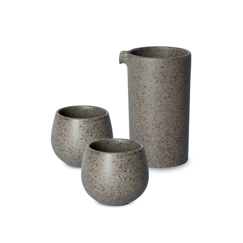 LOVERAMICS BREWERS Specialty Jug with 2pcs Nutty Tasting Cup Set - Granite
