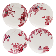 Load image into Gallery viewer, LOVERAMICS A CURIOUS TOILE SET OF 4 X 21CM assorted salad plate - RED
