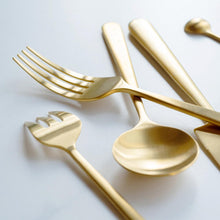 Load image into Gallery viewer, LOVERAMICS Chateau 3 piece Cutlery Set (Spoon Fork Knife) - Brass
